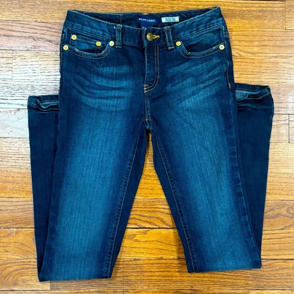 Ralph Lauren Kids Dark Wash Skinny Jeans Girls Size 10